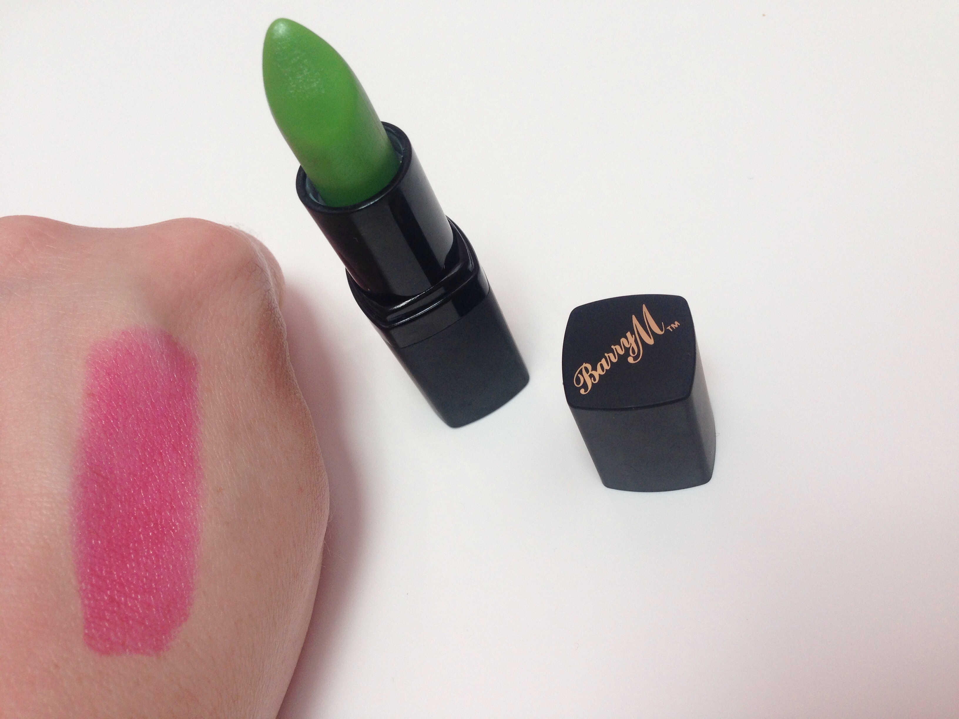 Barry M Touch of Magic Green Lipstick Swatch